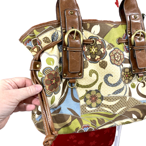 Rosetti Purse Boho Hippie Chic Mod Floral Canvas Shoulder Bag & Zip Coin Pouch - Picture 2 of 14